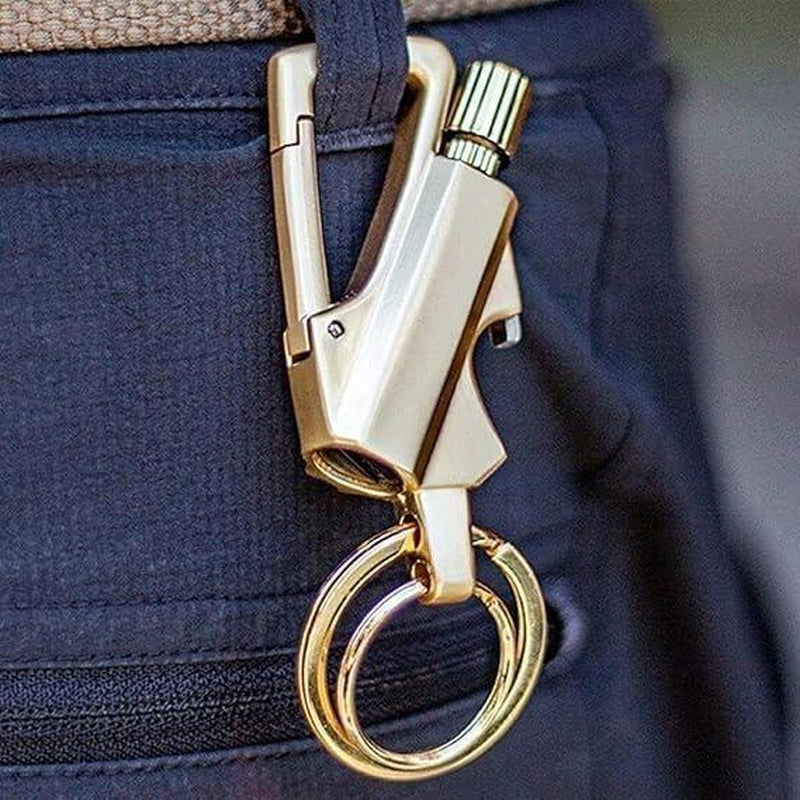 (Fuel Not Included)Reusable Waterproof Lighter with Multitool Keychain Bottle Opener Strike Anywhere Flint Fire Starter for Outdoor Survival Men'S Multi - Functional