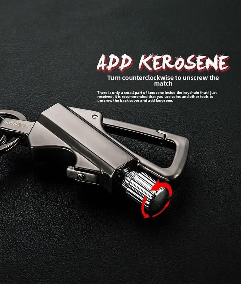 (Fuel Not Included)Reusable Waterproof Lighter with Multitool Keychain Bottle Opener Strike Anywhere Flint Fire Starter for Outdoor Survival Men'S Multi - Functional