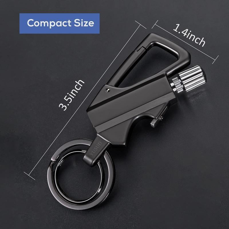 (Fuel Not Included)Reusable Waterproof Lighter with Multitool Keychain Bottle Opener Strike Anywhere Flint Fire Starter for Outdoor Survival Men'S Multi - Functional
