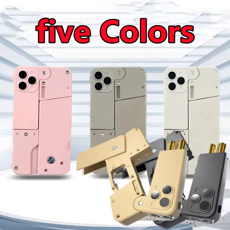 Folding Gun IC380 Toys Pistol Mobile Phone Model Bullet Soft Ammo Shelling Cool Phone 14Pro Max Gift Outdoor Game Sports Toy Gun
