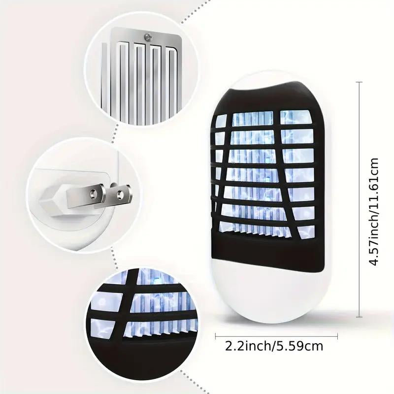 Bug Zapper Indoor Electric Mosquito Killer Lamp with UV LED Light Fly Insects Trap for Home Entryway Balcony Patio Compact Chemical Free Plug Powered US Plug