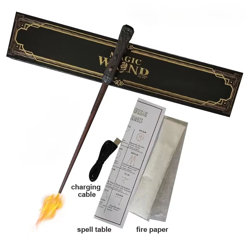 Harrys Wizard Magic Wands Fire-Breathing Wand Shoot Fireballs Role-Playing Props Fireball Wands Electronic Wand Toys Kids Gifts