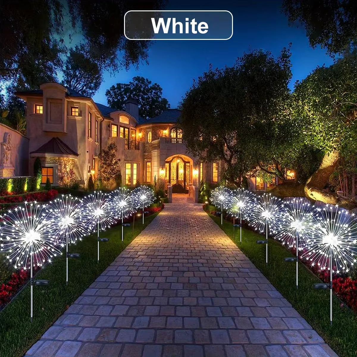NEW 60Leds Solar Fireworks Lights Outdoor Waterproof Solar Garden Lights 8 Lighting Modes with Remote Control Decorations Light