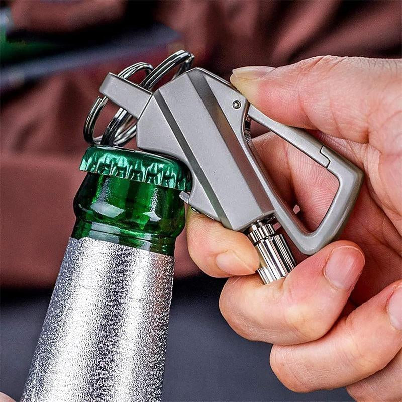 (Fuel Not Included)Reusable Waterproof Lighter with Multitool Keychain Bottle Opener Strike Anywhere Flint Fire Starter for Outdoor Survival Men'S Multi - Functional