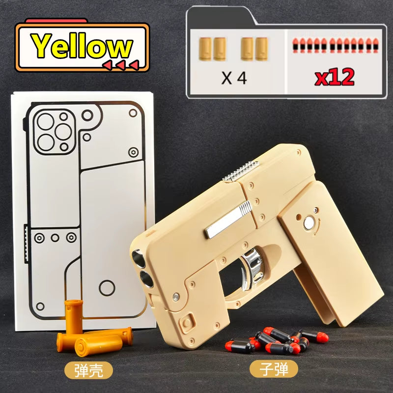 Folding Gun IC380 Toys Pistol Mobile Phone Model Bullet Soft Ammo Shelling Cool Phone 14Pro Max Gift Outdoor Game Sports Toy Gun