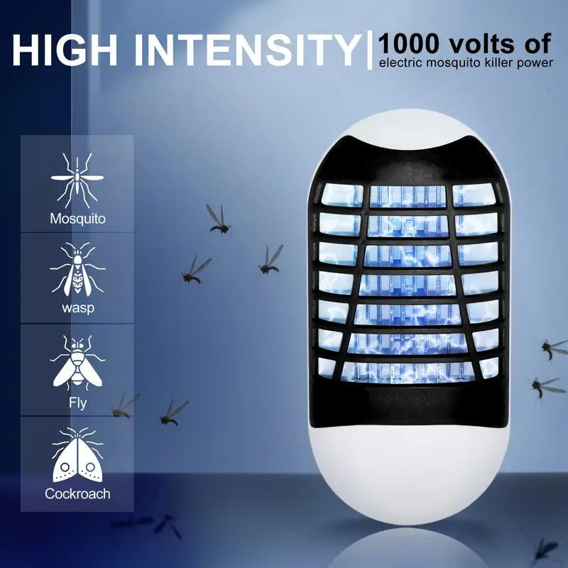 Bug Zapper Indoor Electric Mosquito Killer Lamp with UV LED Light Fly Insects Trap for Home Entryway Balcony Patio Compact Chemical Free Plug Powered US Plug