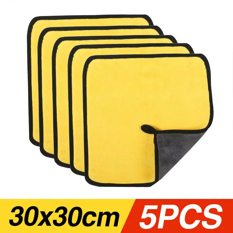 Car Wash Towels Cleaning Cloth Absorbent Dry Cloth General Purpose Microfiber Towel Thickened Yellow 30/40/60Cm