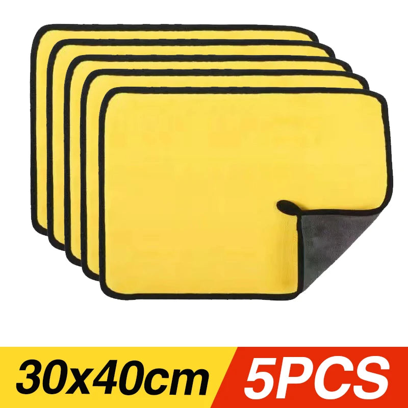 Car Wash Towels Cleaning Cloth Absorbent Dry Cloth General Purpose Microfiber Towel Thickened Yellow 30/40/60Cm