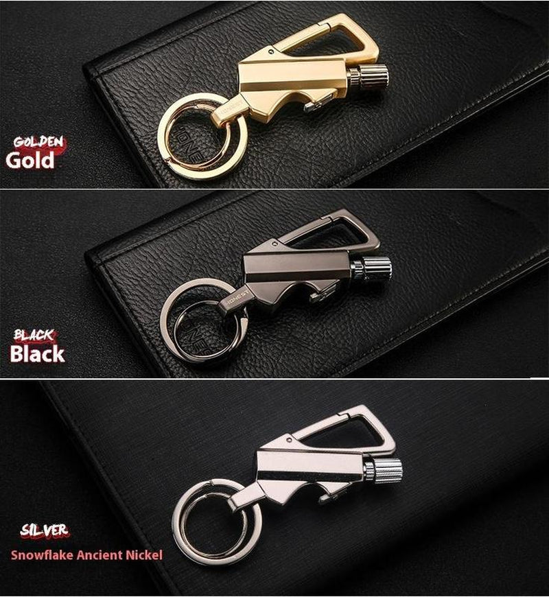 (Fuel Not Included)Reusable Waterproof Lighter with Multitool Keychain Bottle Opener Strike Anywhere Flint Fire Starter for Outdoor Survival Men'S Multi - Functional