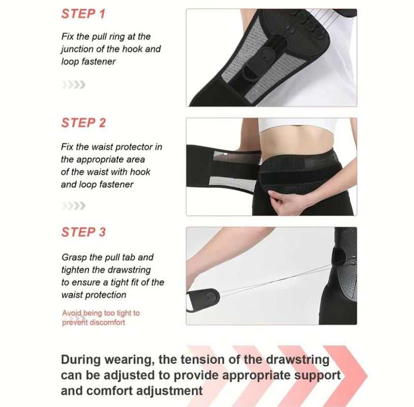 Adjustable Sports Belt Breathable Mesh Upgraded Double Pull Rope Waist Protector for Men Women Outdoor Sports Mountaineering Camping Fitness Office Work