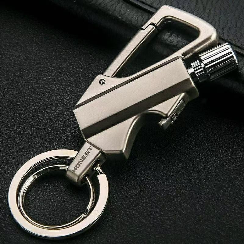(Fuel Not Included)Reusable Waterproof Lighter with Multitool Keychain Bottle Opener Strike Anywhere Flint Fire Starter for Outdoor Survival Men'S Multi - Functional