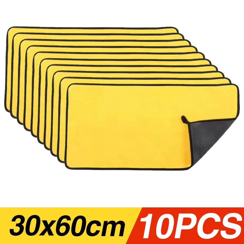 Car Wash Towels Cleaning Cloth Absorbent Dry Cloth General Purpose Microfiber Towel Thickened Yellow 30/40/60Cm