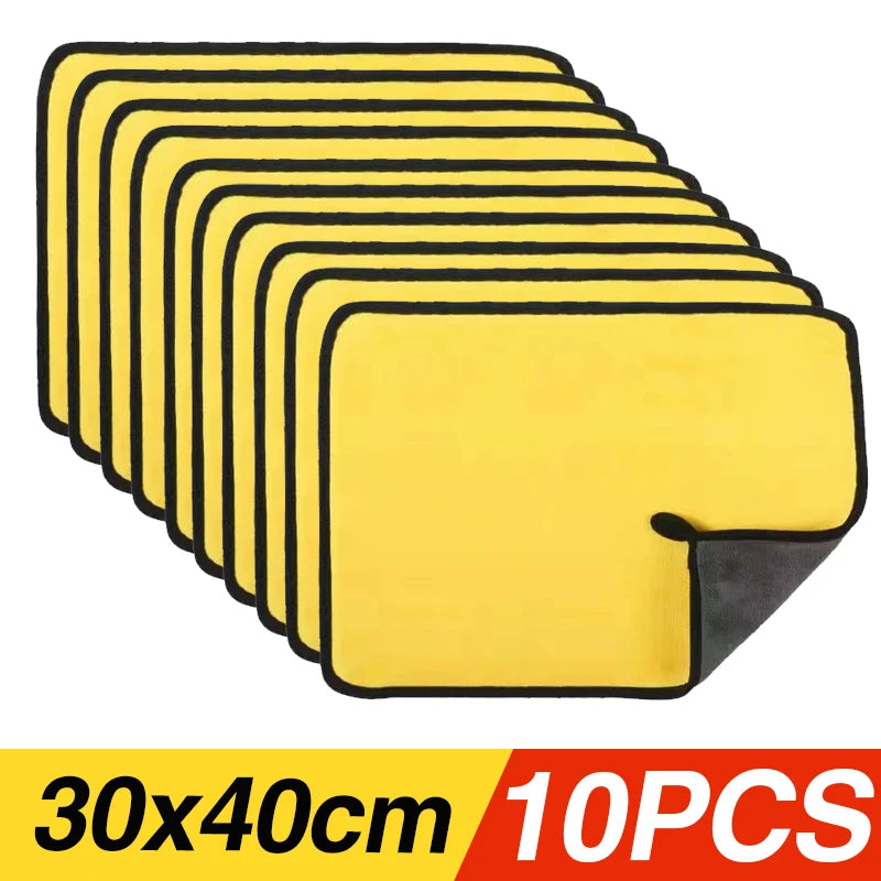 Car Wash Towels Cleaning Cloth Absorbent Dry Cloth General Purpose Microfiber Towel Thickened Yellow 30/40/60Cm