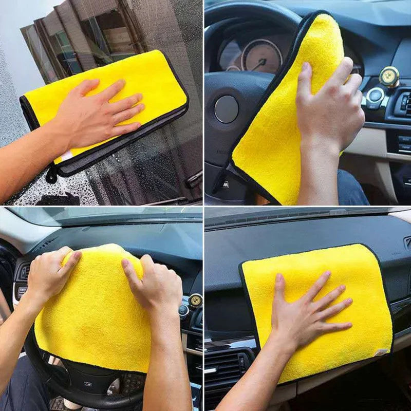 Car Wash Towels Cleaning Cloth Absorbent Dry Cloth General Purpose Microfiber Towel Thickened Yellow 30/40/60Cm